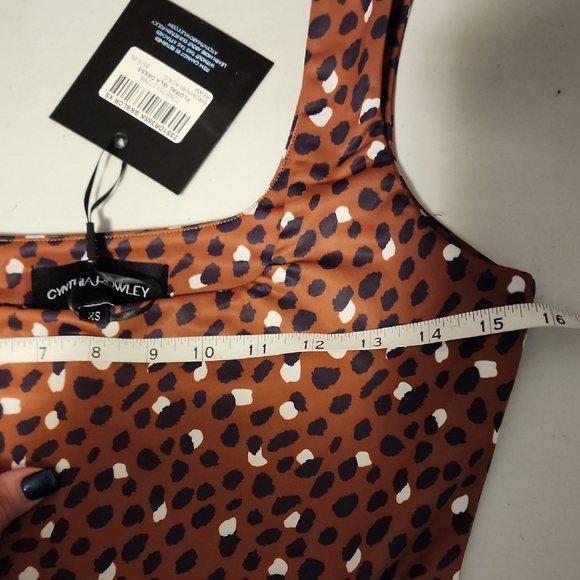 Cynthia Rowley NWT Brown and Black Polka Dot Dress - Picture 8 of 12